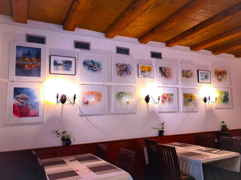 Exhibition wall at Fu Family restaurant
